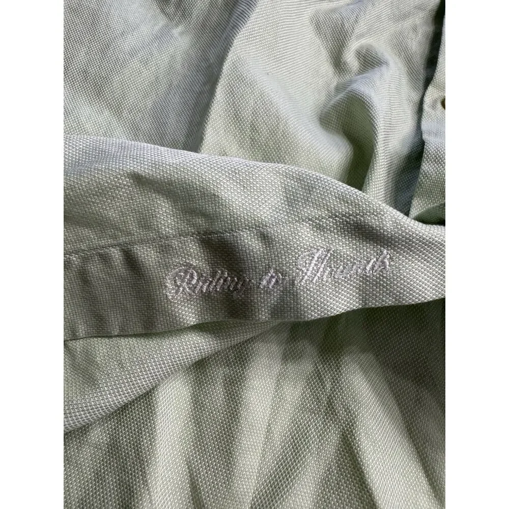Oxford Hounds Luxury Mint Green Pink Collar Button Up Shirt Men’s Size Medium - Picture 5 of 7